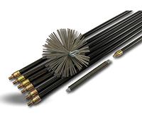 Kibros Kit ramonage hyper pro non gainé hérisson acier Ø 180 mm | 7 cannes PPN pleines contre-vissantes Ø 20 mm 6×2 m+1×1,25 m, ressort de départ, non gainé Ø 180 mm.