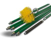 Kibros Kit ramonage pro conduits gainés hérisson synthétique Ø 125 mm 8 m | Hérisson Ø 125 mm, 6 cannes vertes autobloquantes Ø 18 mm, ressort de départ, cheminées conduits gainés.