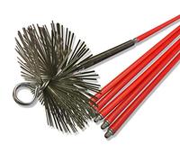 Kibros Kit ramonage pro conduits non gainés hérisson acier Ø 250 mm 8,50 m | Hérisson acier plat Ø 250 mm, 8,50 m en 6 cannes, ressort de départ inclus, conduits non gainés cheminée chaudière.
