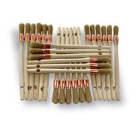 Kibros Lot 24 pinceaux de Pouce Brosse Ronde Soie Blanche Ø 15 mm