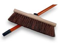 Kibros Lot 3 balais de Cour Fibre bassine Arenga Manche Bois 2 m