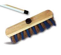 Kibros Lot 3 balais ménage Coco zèbré PPN 29 cm Manche Bois 2 m