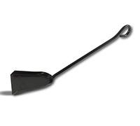 Kibros Pelle à cendres grand modèle fer forgé noir poêle barbecue | Fer forgé noir, grand modèle, pour braises, bûches et cendres, poêle barbecue chaudière cheminée.