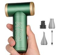 Kica JetFan 2S Souffleur Air Comprimé, 117000 TR/Min de Pulvérisation d’Air Comprimé avec Batterie 1100mAh,Vitesse libre Mini Souffleur, pour Clavier, Nettoyage de PC, Nettoyage de la Maison,Vert