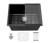 Kichae 12 Évier à linge encastrable profond 21 x 18 en granit composite quartz