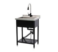 Kichae Évier utilitaire autonome de 61 cm - 61 x 53 x 23 cm - Évier de cuisine autonome en acier inoxydable pour cuisine commerciale, extérieur, buanderie, garage, atelier