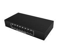 KICHI Commutateur AV 8 en 1 Sortie AV Vidéo L/R Audio Sélecteur Box 8 ports Composite RCA Switch Splitter Noir Métal pour DVD STB HDTV