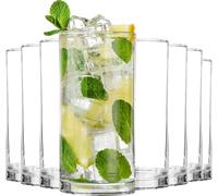 KICHLY Lot de 8 gobelets en plastique transparent de qualité supérieure - 473 ml - Réutilisables et sans BPA - Pour eau, jus et autres boissons