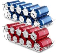 KICHLY Range Canette Frigo (2 Packs) - Empilable et Peu Encombrant - Distributeur de Canettes de Soda pour Le Garde-Manger, Le Réfrigérateur, Le Congélateur et La Buanderie (Clair)