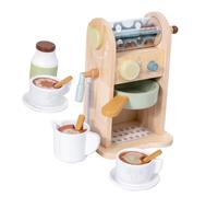 KICHOUSE 1 Ensemble Cuisine Bois Machine à Café pour Garçon Fille Kit de Jeu de Rôle Éducatif Interactif Réaliste pour Développer Les Compétences Cognitives et Sociales des Garçon Fille