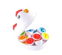 KICHOUSE 1 Ensemble Œufs Colorés pour Garçon Fille Éducatifs de Poules pour Cognition des Couleurs Formes Amusants pour Développement Cognitif et Filles