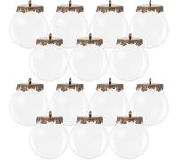 KICHOUSE 10 Ensembles Pendentifs Boules Verre Transparentes avec Bases pour Accessoires Bijoux DIY Décoration Suspendue