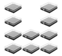 KICHOUSE 10 Pièces Boîte de Présentation Transparente pour Badges et Médailles avec Mousse Noire Étui Compact pour Broches Pins et Bagues de Collection