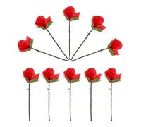 KICHOUSE 10 pièces Lot de Roses Pliantes Apparaissant Soie pour Tours de Magie Accessoires Scène pour Magiciens Débutants et Professionnels pour Spectacles Bars Fêtes et Performances