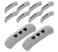 KICHOUSE 10 Pièces Manches Poignée Casserole Résistantes Chaleur Manchons Antidérapants pour Poêles et Casseroles Protections Isolantes pour Ustensiles de Cuisine Gris