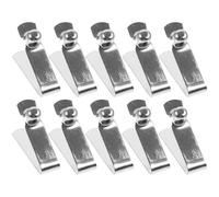 KICHOUSE 10pcs Clips à Ressort V en Acier Nickelé Argenté, Fixation Renforcée Verrouillage pour Accessoires Parapluie et Tentes, Stabilité Améliorée