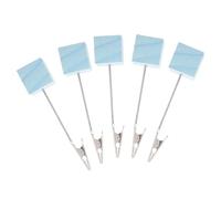 KICHOUSE 10pcs Porte-mémos en Bois Bleu Design Créatif, Clips Mémo pour Afficher et Stocker Photos, pour Bureau et Décoration de Table