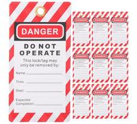 KICHOUSE 10pièces Étiquettes de Consignation Pvc Résistantes pour Sécurité Industrielle Balises Avertissement Verrouillage Tags Danger pour Équipement de Réparation
