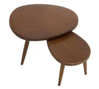 KICHOUSE 12, Mini Bureau Décoratif Triangulaire Couleur Noyer, Petite Table à Thé Miniature pour Décoration et Jeux D’garçon et Filles