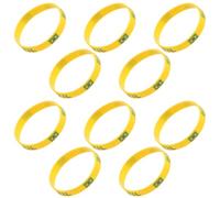 KICHOUSE 12 Pièces Bracelet Silicone Drapeau Brésilien Léger et Résistant la Transpiration pour Événements Sportifs et Bars, Accessoire Confortable pour Fans de Football Adultes