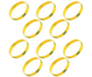 KICHOUSE 12 Pièces Bracelet Silicone Drapeau Brésilien Léger et Résistant la Transpiration pour Événements Sportifs et Bars, Accessoire Confortable pour Fans de Football Adultes