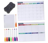 KICHOUSE 12 pièces Tableau Magnétique de Planification des Repas Calendrier Effaçable pour Réfrigérateur avec Accessoires pour Organiser Votre Semaine et Suivre Votre Couleur Aléatoire