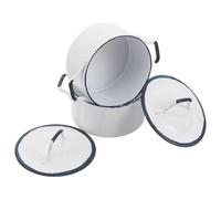 KICHOUSE 12 pour Maison de Poupée Maison de Poupée Batterie Cuisine Factice Blanche Bord Bleu Accessoires Décoratifs Cuisine Miniature Miniatures