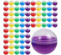 KICHOUSE 120 Pièces Boules Plastiques Remplissables Transparentes pour Machine à DIY Conteneur Rond pour Jouets Bonbons et Fêtes Résistantes et Faciles à Ouvrir