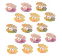 KICHOUSE 15 pièces Miniature Glow in The Dark Resin Shells with Pearl Decoration Tiny Shell Crafts for DIY Ornament Fish Tank and Garden Decoration