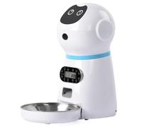 KICHOUSE 1ensemble Distributeur de Nourriture pour Chat Robot Intelligent avec Horloge Numérique Repas Automatique pour Animaux de Compagnie