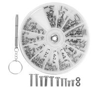KICHOUSE 1ensemble Kit de Réparation Lunettes avec Vis et Tournevis Boîte Ronde Compartiments Outil Pratique pour Fixer Vis de Lunettes Facile à Utiliser pour Réparation à Domicile