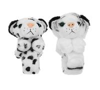 KICHOUSE 2 Pièces Bracelet de d'animaux bracelets de tigre en peluche de bracelets de claque pour enfants jouets peluche bracelet claque d'anniversaire bracelet animal
