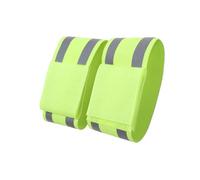 KICHOUSE 2 Pièces Bracelets Réfléchissants Élastiques pour Sécurité Nocturne Brassards Fluorescents Ajustables pour Course Marche et Randonnée Plein Air