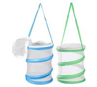 KICHOUSE 2 Pièces Cage d’Observation pour Insectes Pliable en Filet Respirant Cylindrique avec Fermeture Éclair Espace Spacieux pour Élevage et Exploration Extérieure pour Amateurs