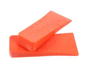 KICHOUSE 2 Pièces Coin D'abattage en Plastique Orange 20cm pour Tronçonneuse, Cale Stable sous Fortes Charges, Outil de Coupe pour Jardin et Travail du Bois