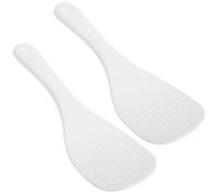 KICHOUSE 2 pièces Cuillère à Riz Céramique Lot de Ustensiles de Cuisine Antiadhésifs Cuillère Polyvalente pour Riz Sushi et Porridge Manche Rond Blanc