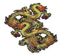 KICHOUSE 2 Pièces Écusson Dragon Brodé à Coudre ou Thermocollant en Polyester, Résistant à L'usure, pour Accessoires Cheveux et Chaussures en Atelier de Couture ou Activités DIY