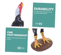 KICHOUSE 2 Pièces Farm Animal Figurines Plastic Toy Rooster and Hen for Color Recognition Educational Playset for Indoor Outdoor Micro Landscape