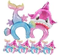KICHOUSE 20 pièces Têtes Gonflables Forme de Sirène Requin pour Garçon Fille Accessoires de Fête et Props Photo pour Anniversaire