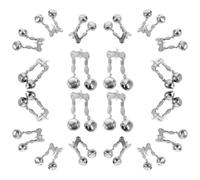 KICHOUSE 25 Pièces Cloche D’Alerte de Touche pour Canne à Pêche Cloche de Pêche Acier Inoxydable Argenté Alarme sans Pile Visibilité Nocturne Fixation Sûre en Mer Nuit