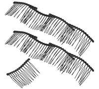 KICHOUSE 25 Pièces Peignes Latéraux en Métal Noir pour Cheveux, Accessoires Coiffure Mariage Élégants, Fixation Tiaras et Création Coiffures, Style Intemporel et Polyvalent