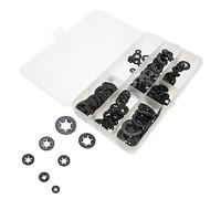 KICHOUSE 260pièces Rondelles De Blocage Manganèse Acier Rondelles à Dent Interne Push- Clips De Verrouillage Rapides Pour Machines Equipements Et Fixations