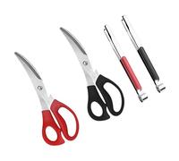 KICHOUSE 2ensembles Ciseaux De Cuisine Multifonctionnels Pour Barbecue Ciseaux à Viande Avec Pinces Acier Inoxydable Usage Quotidien