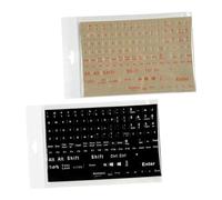 KICHOUSE 2feuilles Autocollants Universels pour Claviers Anglais Stickers De Lettres pour Ordinateur Portable Et Bureau Facile à Appliquer Rayures Design Transparent