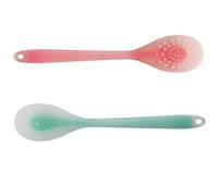KICHOUSE 2pcs Outil de Massage en Silicone Vert Long Manche pour Dos et Pieds, Masseur Manuel Multifonction pour Soulager la Fatigue et Réduire