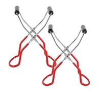 KICHOUSE 2pcs Pince à Bocaux de Conserve Rouge avec Design Ergonomique en Acier Plaqué et Pp, Lève-bocal Anti-brûlure Cuisine Moderne Conservation
