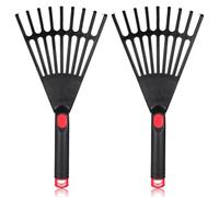 KICHOUSE 2pcs Râteaux à Feuilles Mortes en Plastique Résistants aux Intempéries avec Structure Solide, Outil Manuel de Désherbage pour Jardin et Pelouse