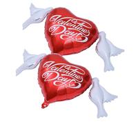 KICHOUSE 2pièces Ballons de Mariage Forme de Cœur Lot de Grands Ballons Rouges pour Décoration Romantique Saint-valentin Fêtes et Anniversaires Accessoires Photo et Ambiance Festive