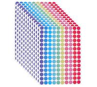 KICHOUSE 30 Feuilles Étiquettes Rondes Autocollantes Colorées Gommettes Amovibles pour École Bureau Emballage et Organisation Classe