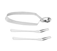 KICHOUSE 3pièces Pince à Escargots Inox Set Ustensiles Cuisine pour Snail Escargot Coquillages Repas Français Mariage Restaurant